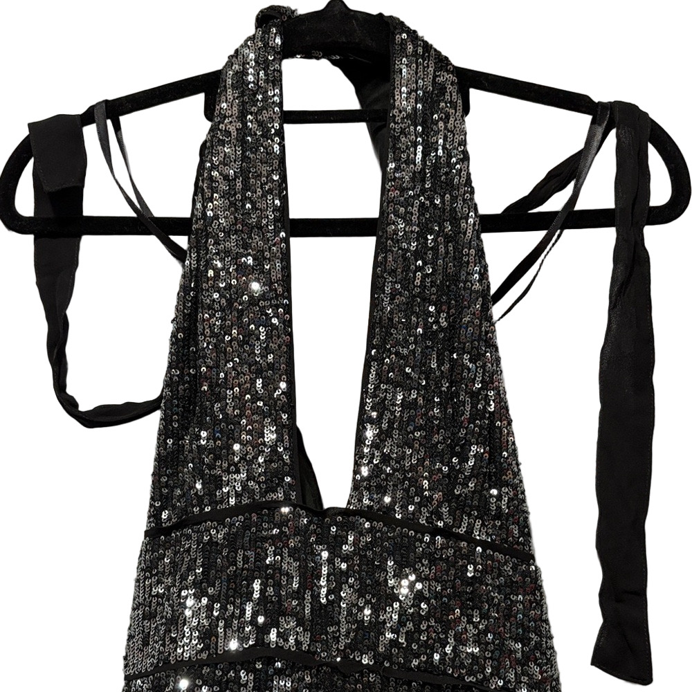 Maeve Glittering Black Sequin Jumpsuit XS263 - Picture 2 of 12
